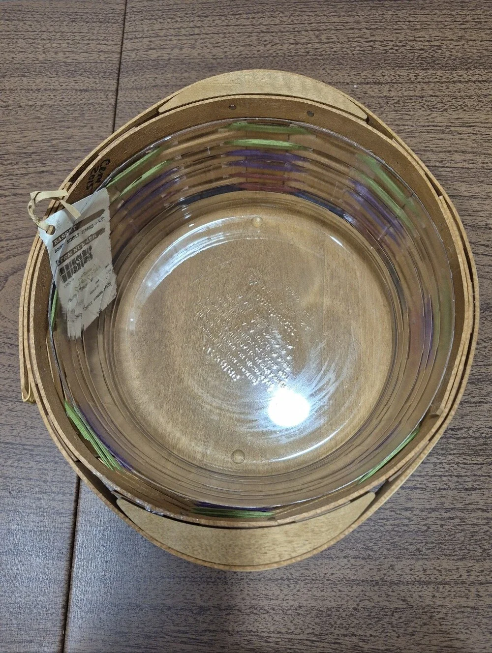 RARE! NWT Longaberger Round Simply Summer Basket With Multi Color Weaving